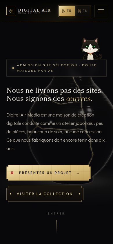 Version téléphone du site de Digitalairmedia