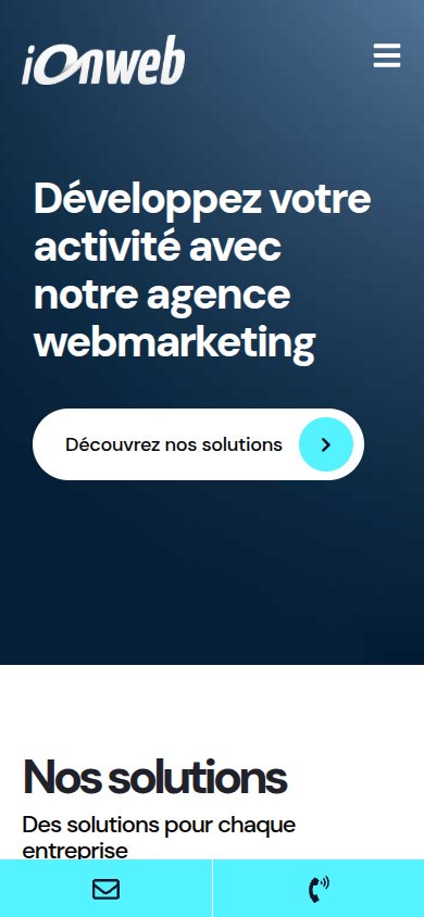 Version téléphone du site de Ionweb