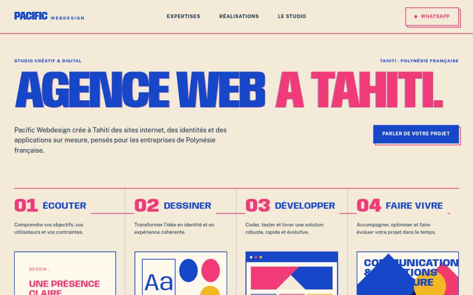 Capture d’écran du site de Pacific Webdesign
